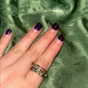 Blue gemstone multi topaz ring